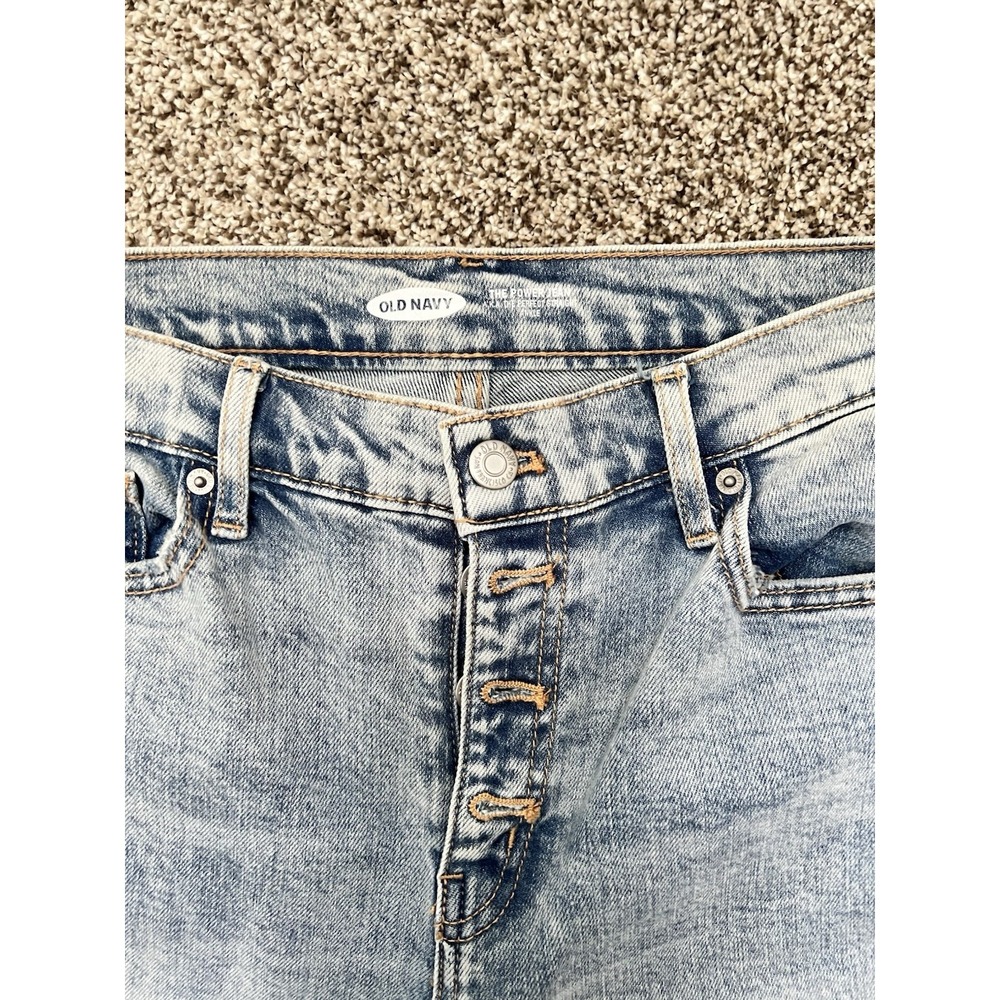 Old Navy Women's Straight Leg Jeans Size 10 Light Wash High Rise Ankle - Picture 3 of 8